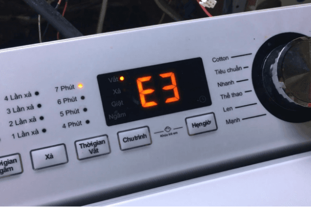  Lỗi e3 máy giặt Toshiba