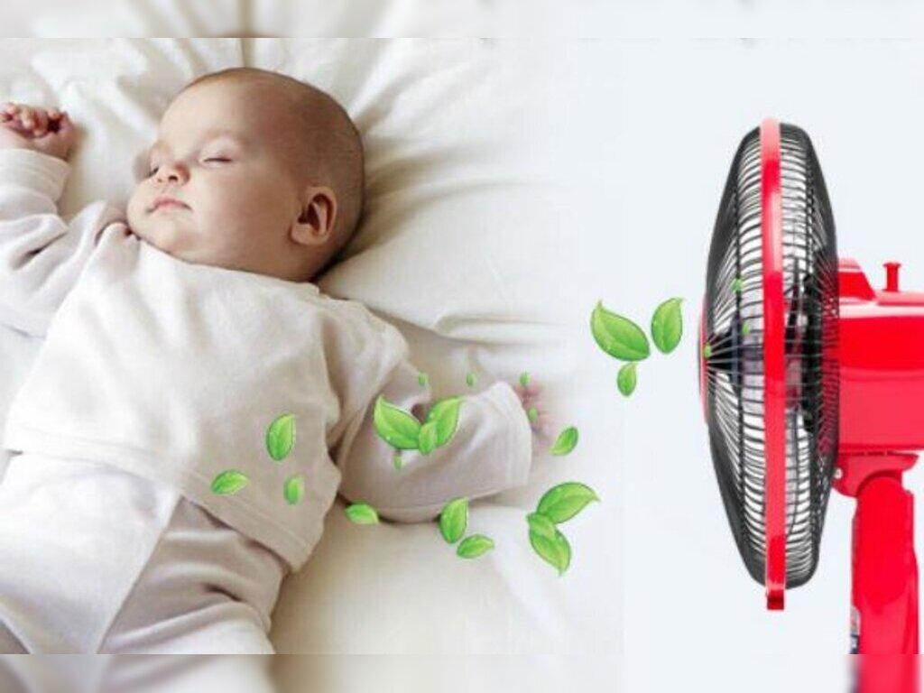 cho trẻ sơ sinh nằm quạt đúng cách