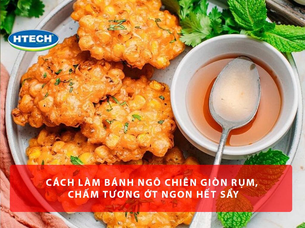 Cách làm bánh ngô chiên giòn rụm, chấm tương ớt ngon hết sẩy