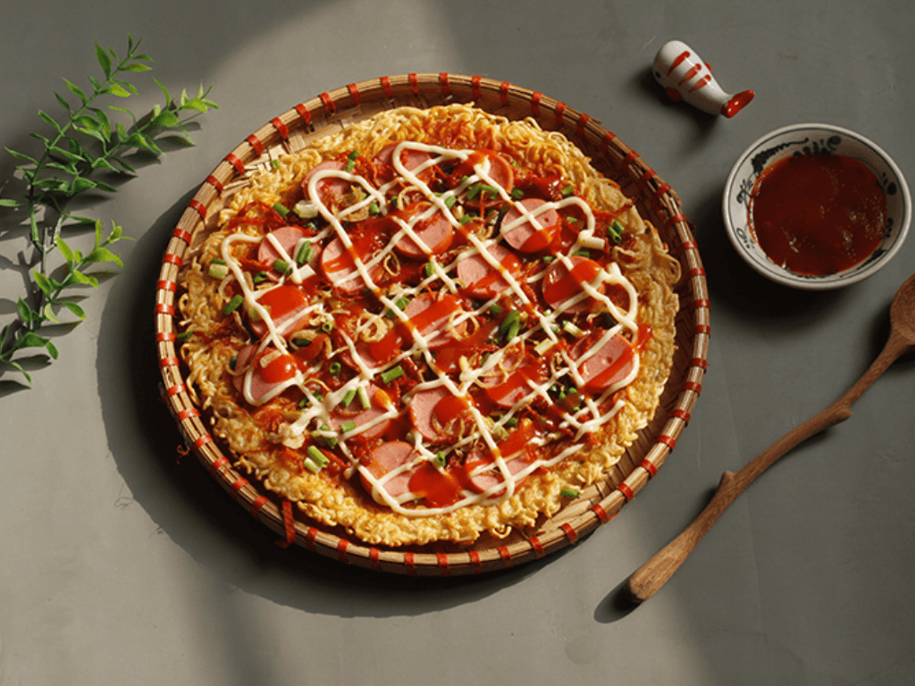 Cách làm pizza bằng mì tôm "chất phát ngất" vừa lạ miệng vừa dễ làm