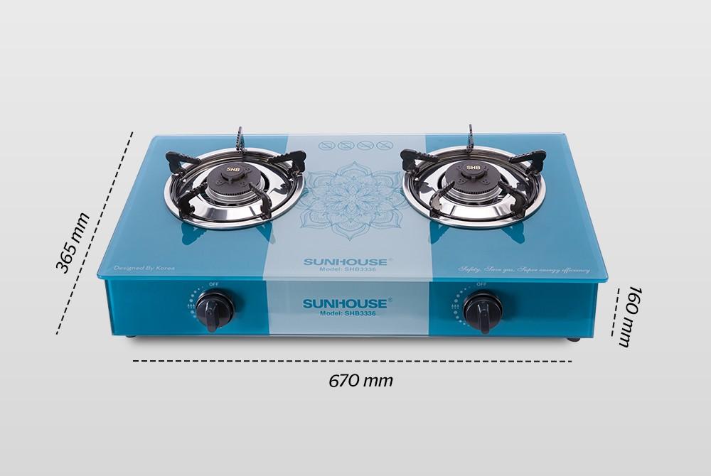 Bếp Gas dương Sunhouse SHB3336 Mặt kính chịu lực-6