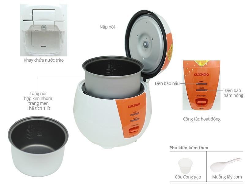 Nồi cơm điện 1.0L Cuckoo CR-0661- Màu Xanh-3