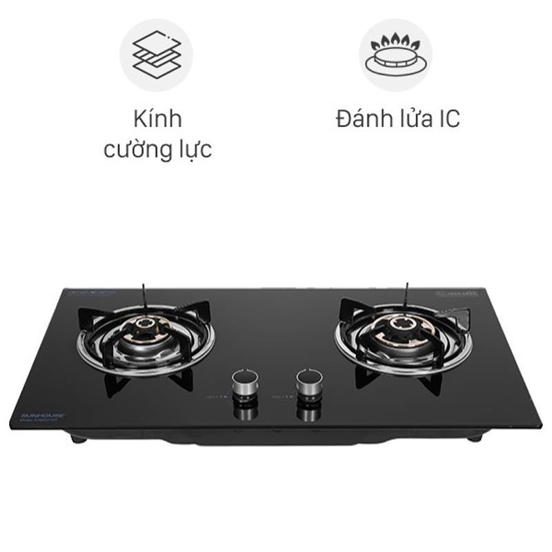 Bếp gas âm kính Sunhouse SHB507-MT
