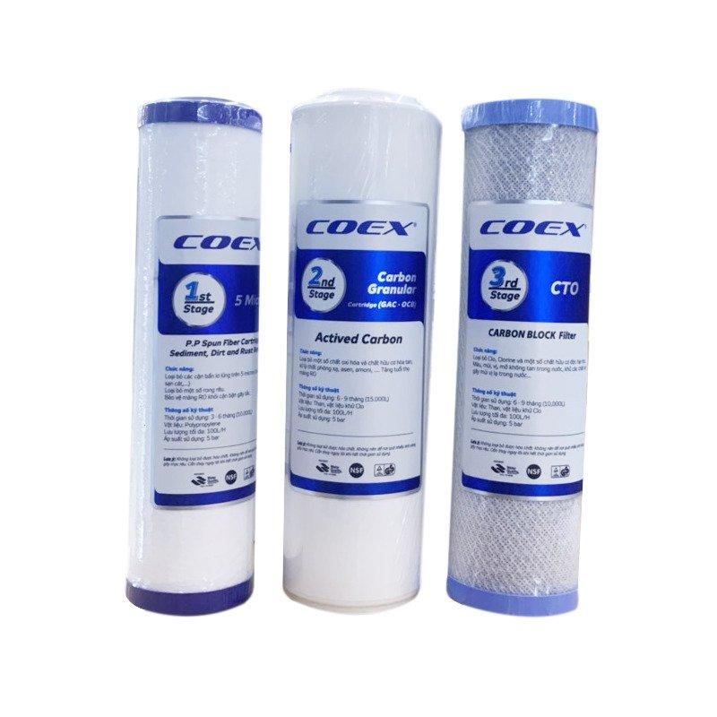 Bộ Combo 3 lõi lọc nước Coex 1,2,3-1