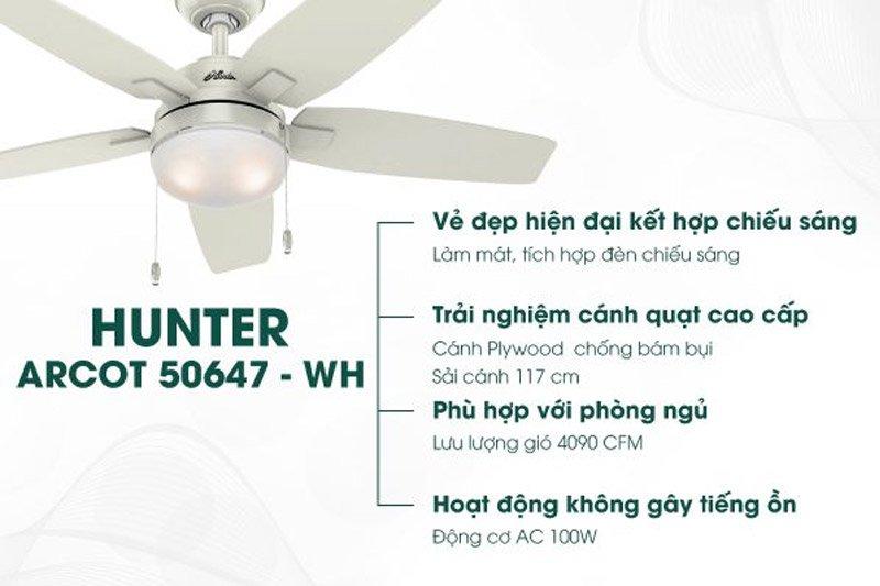 Quạt Trần Luxuryfan Hunter Arcot 50647-2