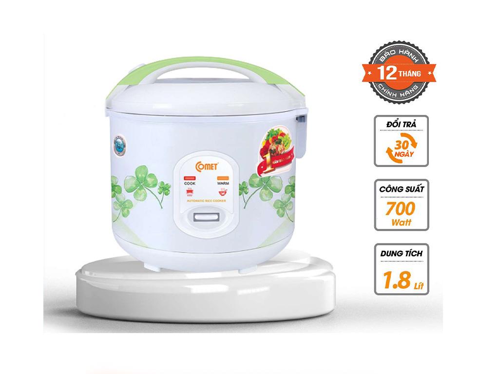 Cách nấu cơm nếp bằng nồi cơm điện nắp gài Comet 1.8 lít CM8016